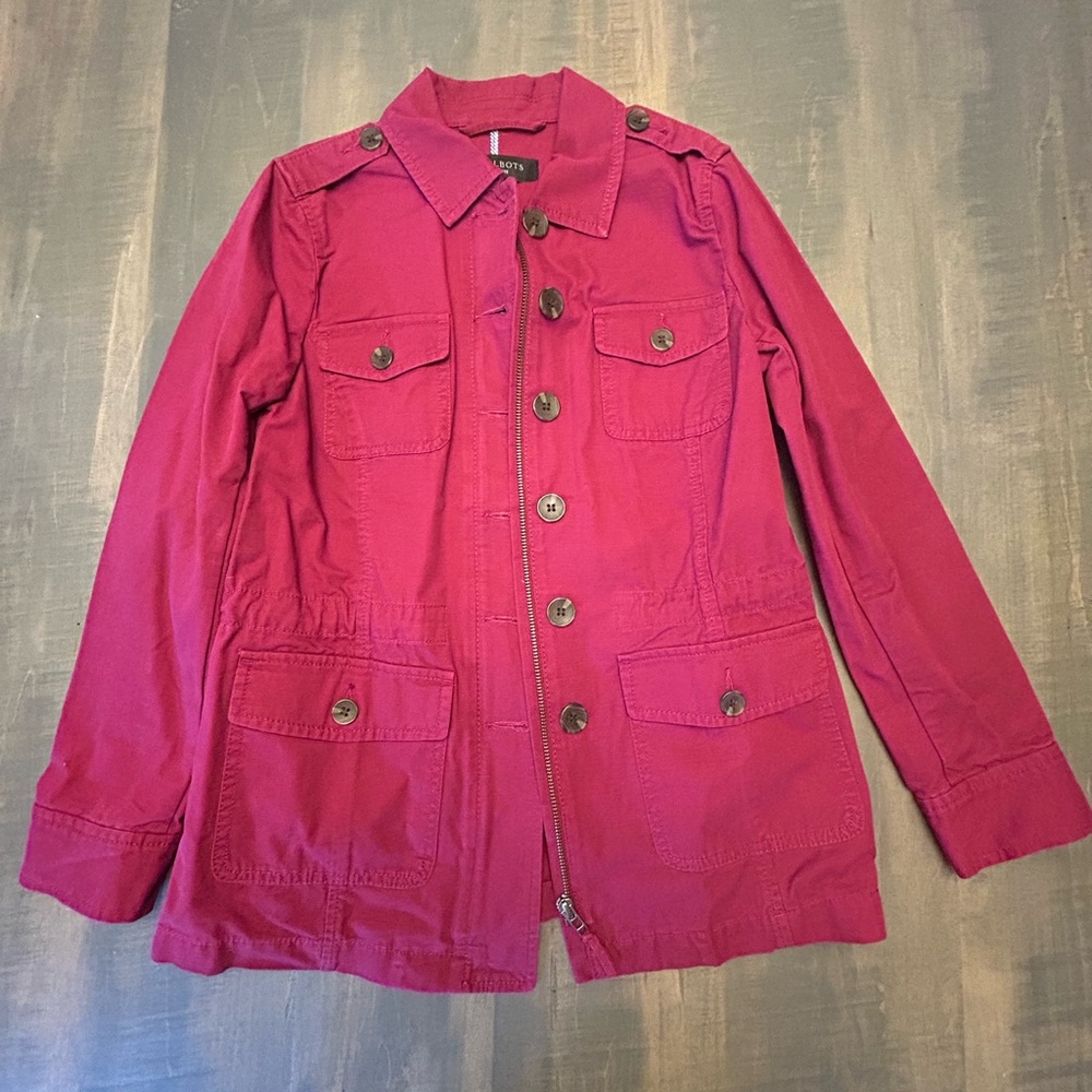 NWT Talbots Burgundy Utility Jacket